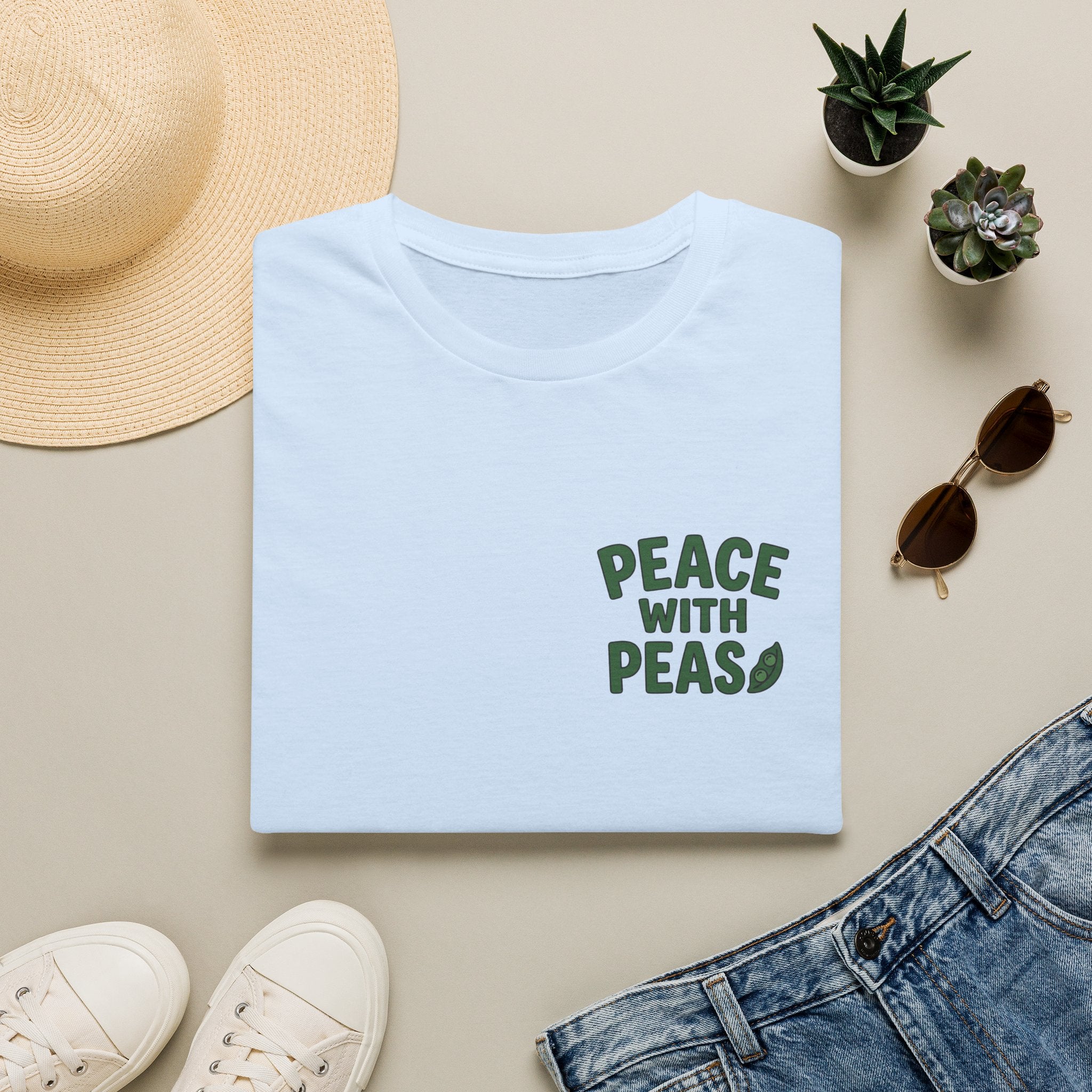 T-Shirt — “Peace With Peas” Eco-Friendly Graphic Tee