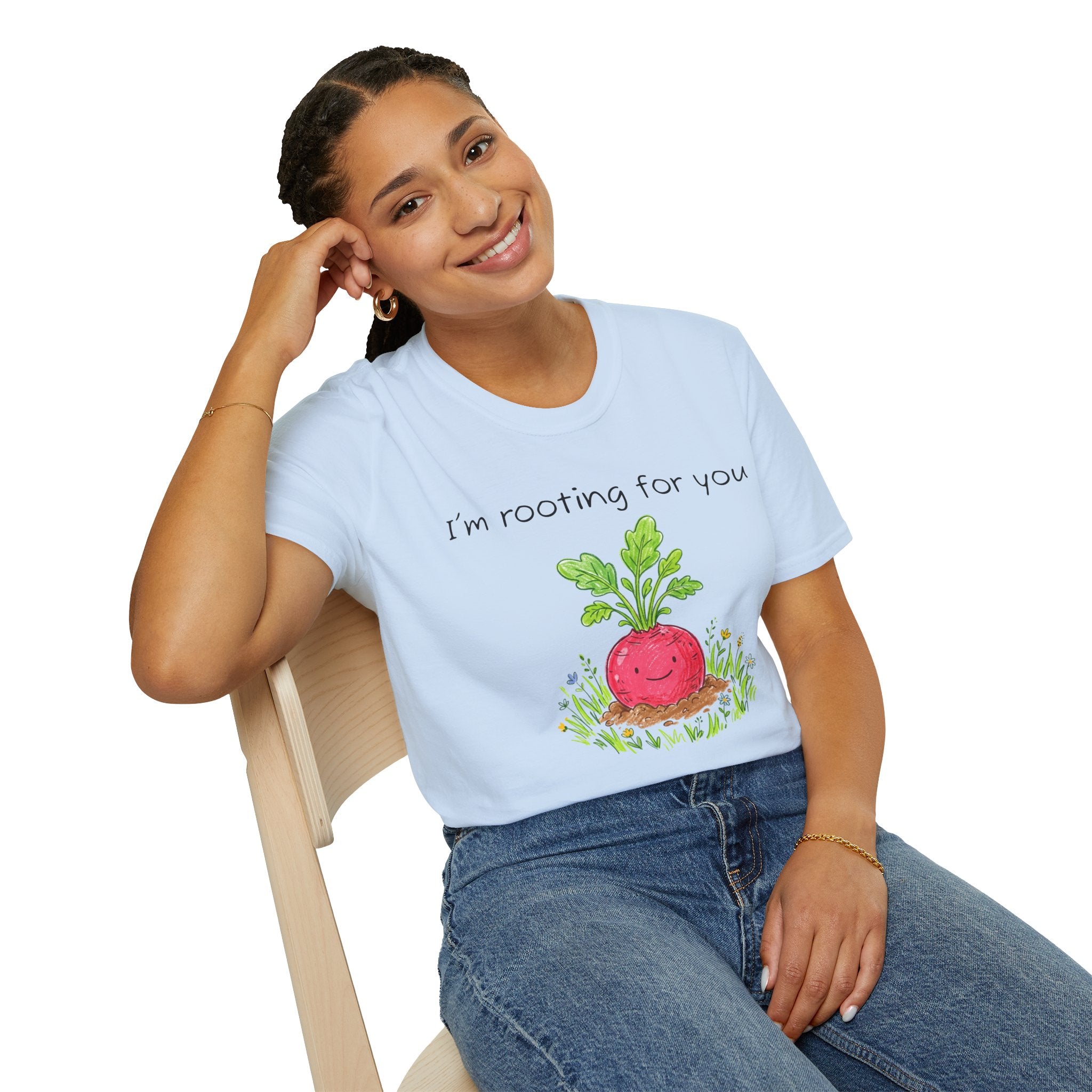 I'm Rooting For You T-Shirt — Cute Radish Encouragement Tee