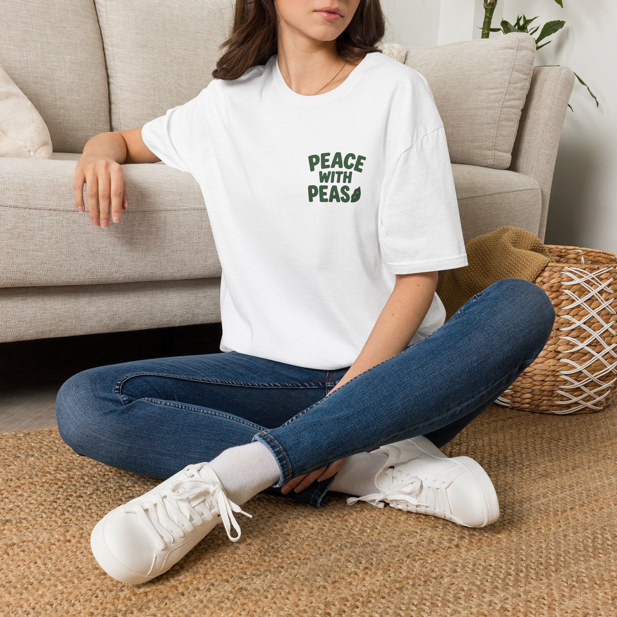 T-Shirt — “Peace With Peas” Eco-Friendly Graphic Tee