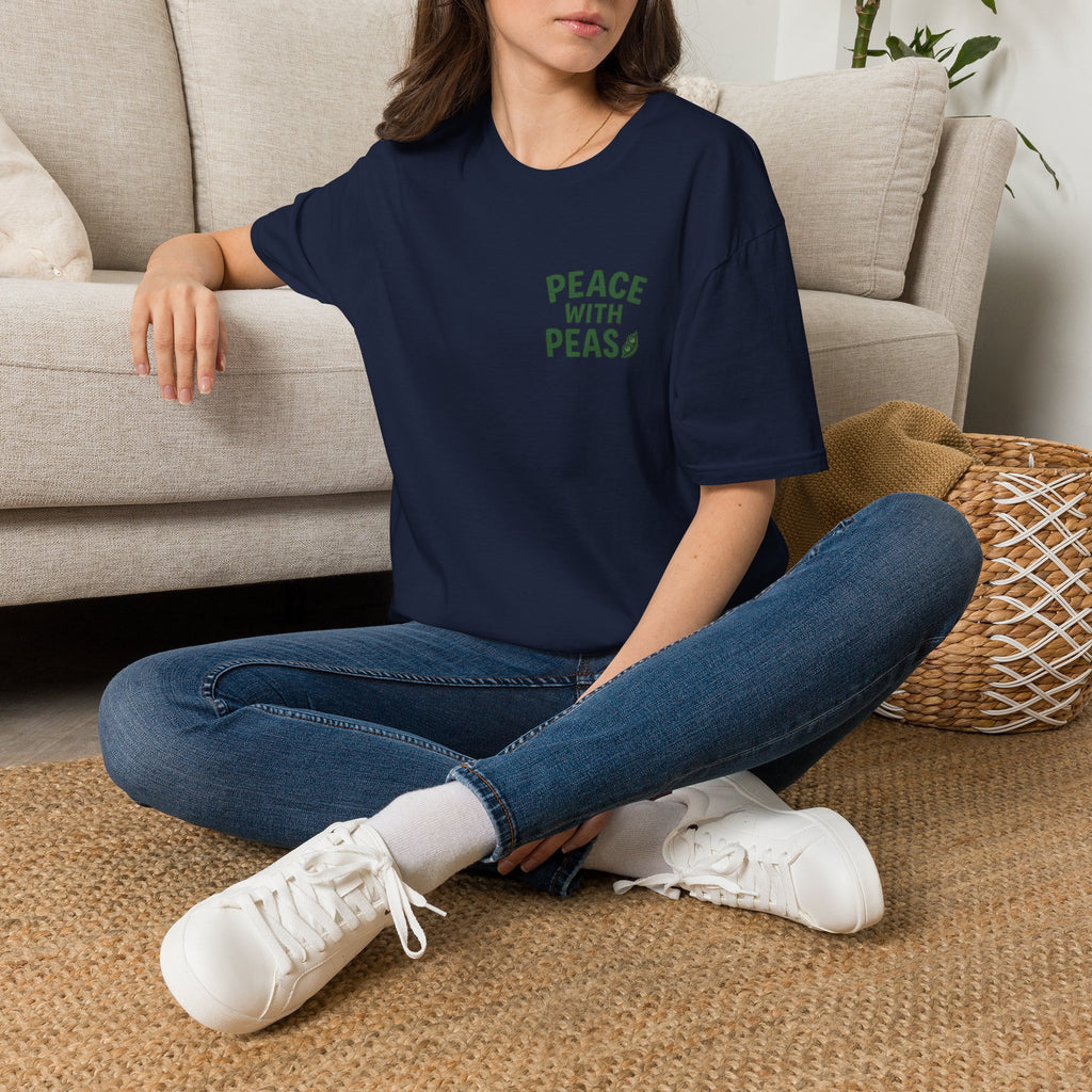 T-Shirt — “Peace With Peas” Eco-Friendly Graphic Tee