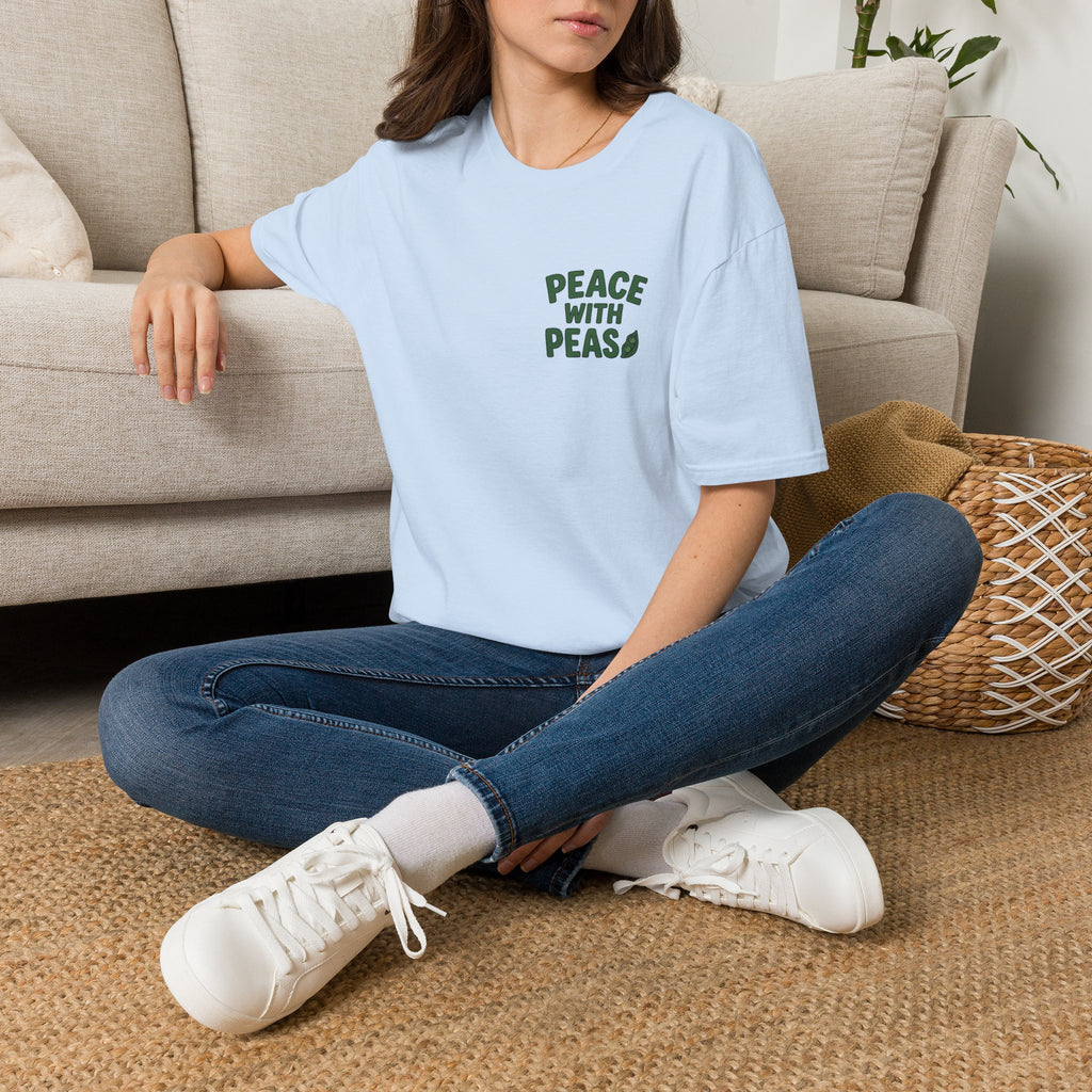 T-Shirt — “Peace With Peas” Eco-Friendly Graphic Tee