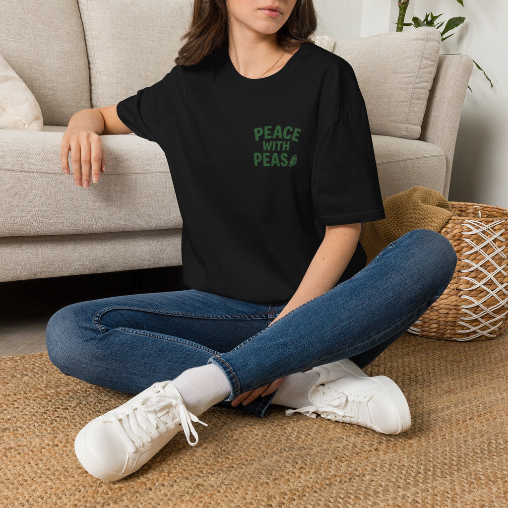 T-Shirt — “Peace With Peas” Eco-Friendly Graphic Tee