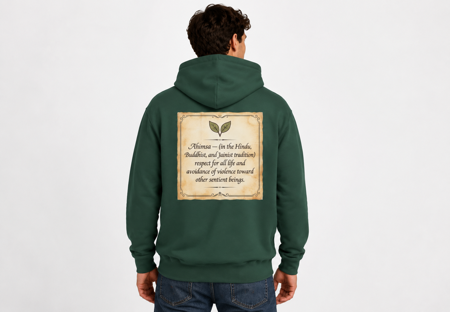 "Ahimsa" Back Print Hoodie