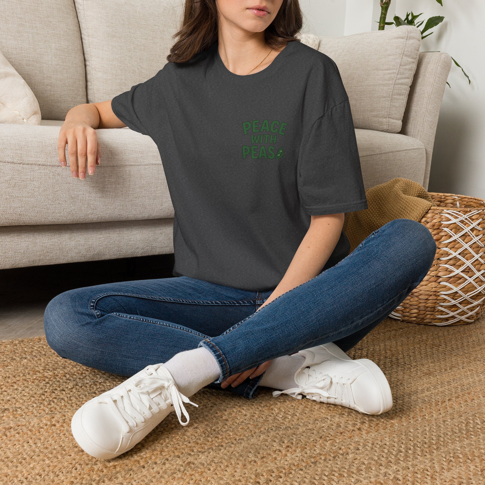 T-Shirt — “Peace With Peas” Eco-Friendly Graphic Tee