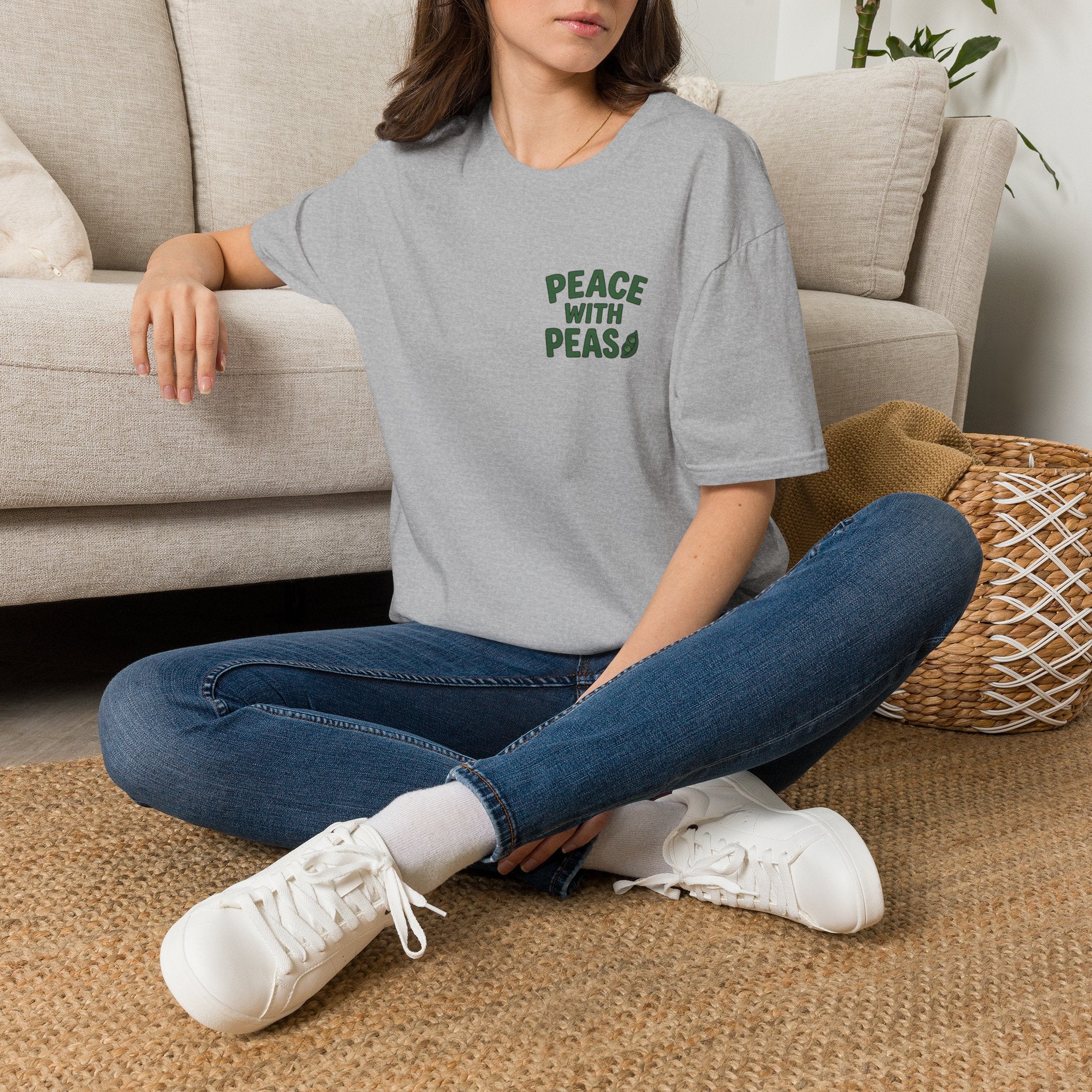 T-Shirt — “Peace With Peas” Eco-Friendly Graphic Tee