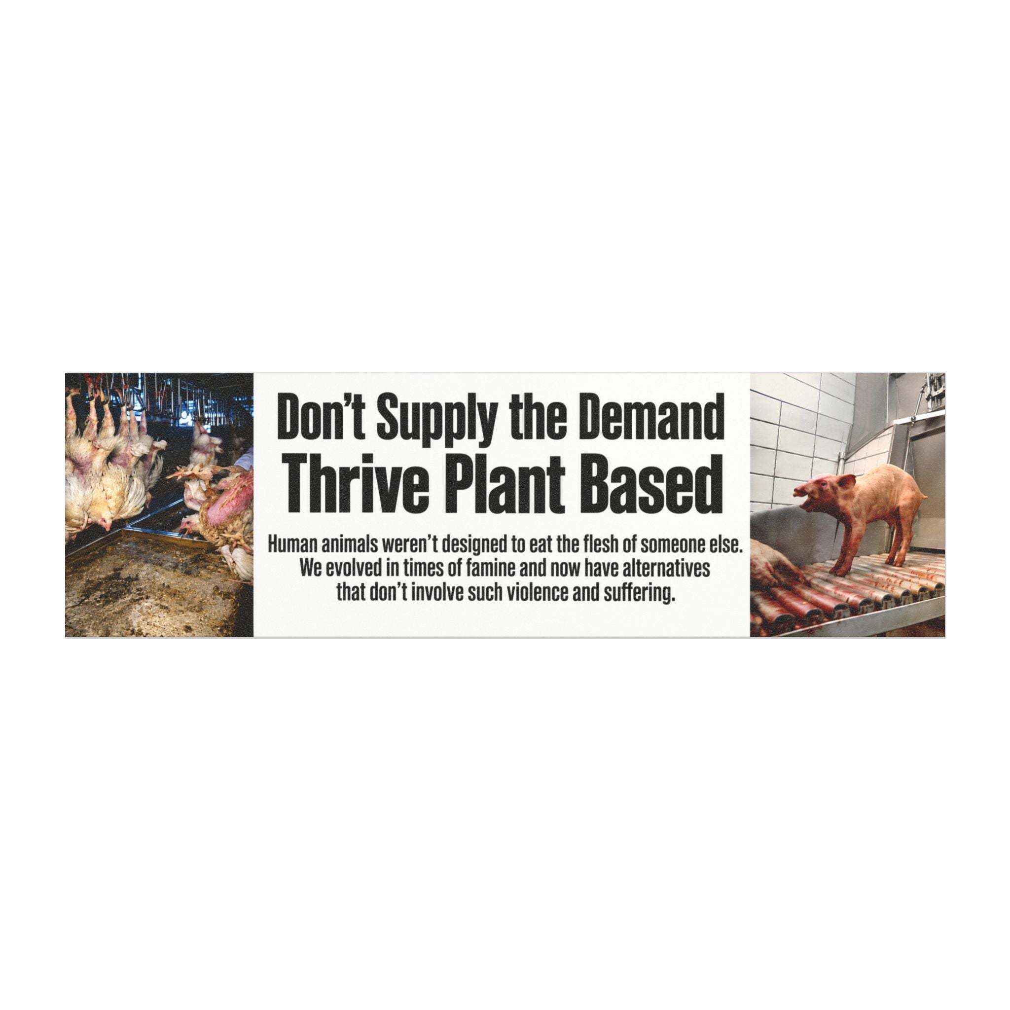"Don't Supply the Demand, Thrive Plant Based" Bumper Magnet