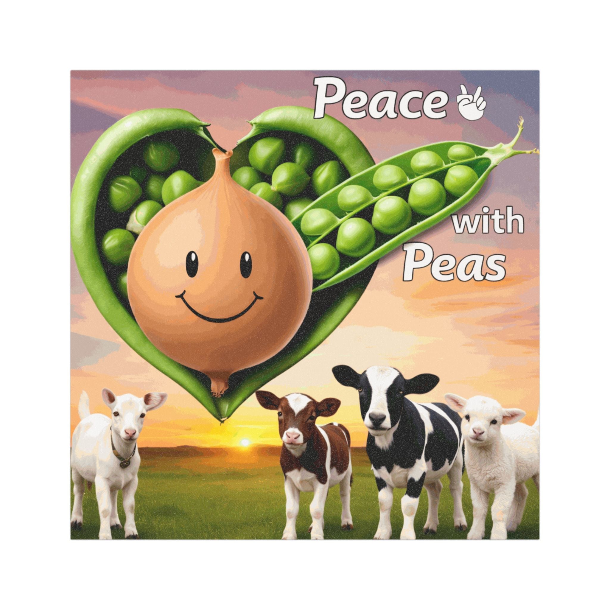 Peace with Peas Car Magnet — Cute Farm Animal Garden Humor Magnet
