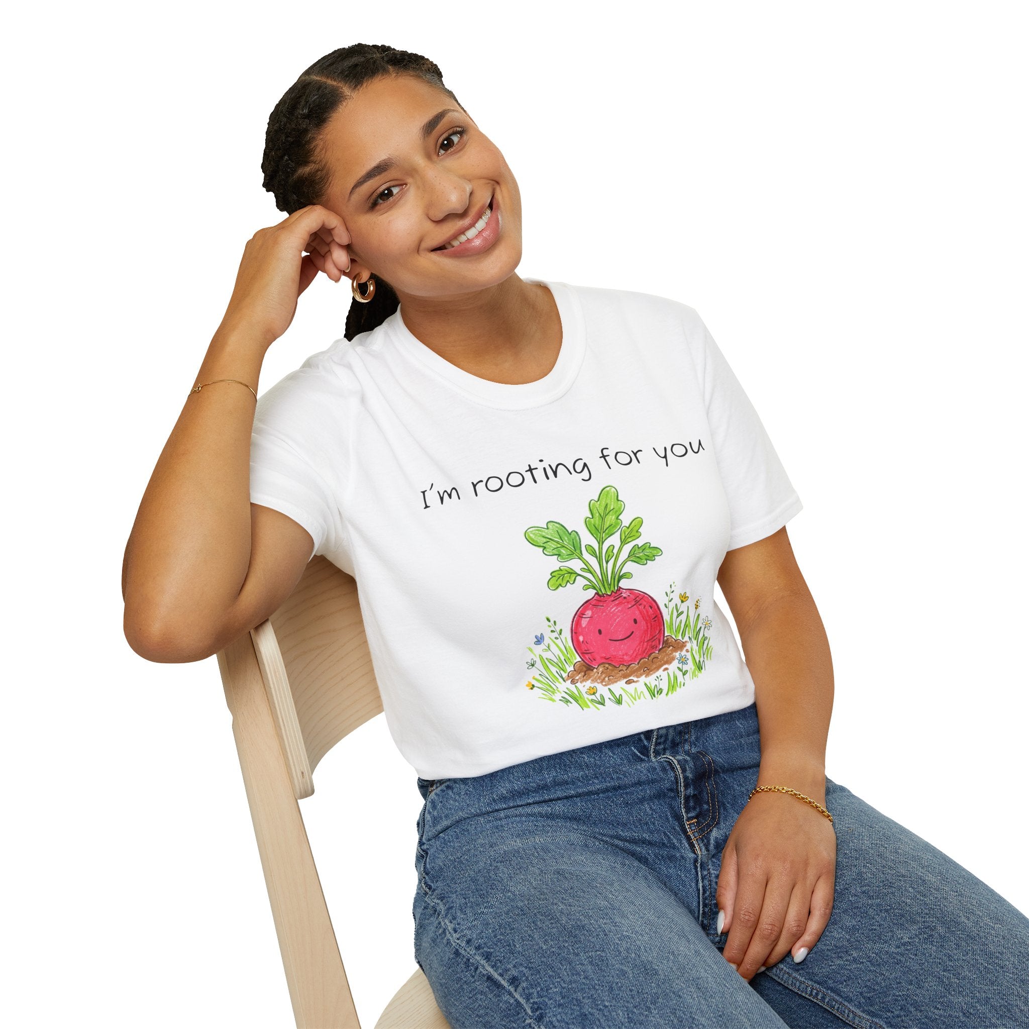 I'm Rooting For You T-Shirt — Cute Radish Encouragement Tee