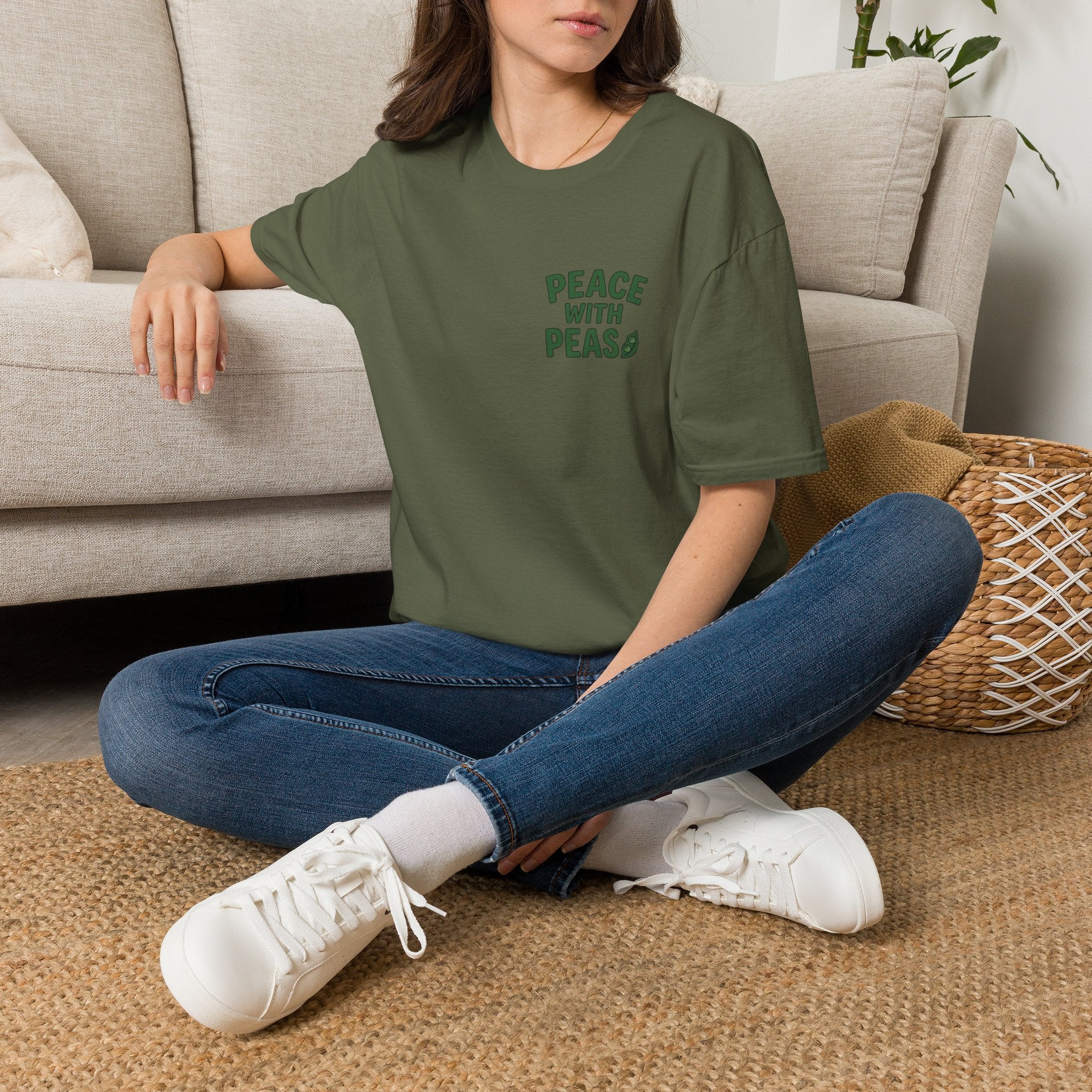 T-Shirt — “Peace With Peas” Eco-Friendly Graphic Tee